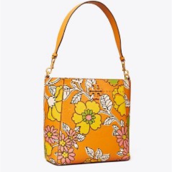 Tory Burch McGraw Printed Floral Leather Tote **NEW**